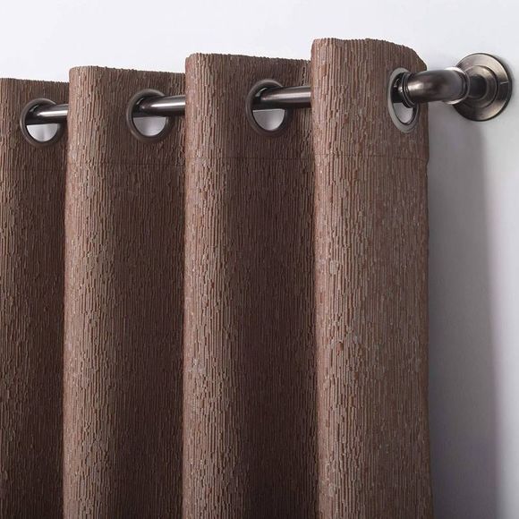 Sun Zero 84" Noir Dimensional Blackout Curtain Terracotta - Picture 1 of 6